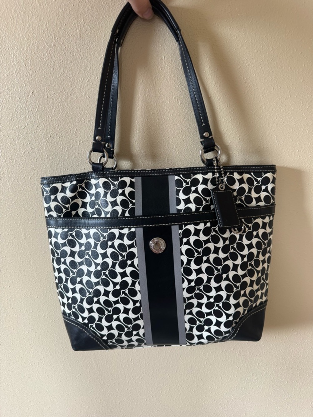 Coach Chelsea Heritage Stripe Signature Tote